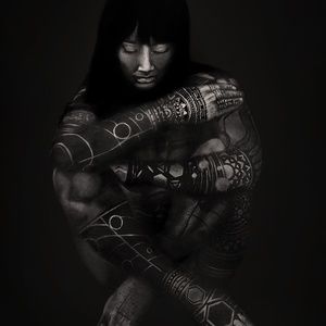 Art Print of "Gently" White Charcoal Drawing on Black Paper